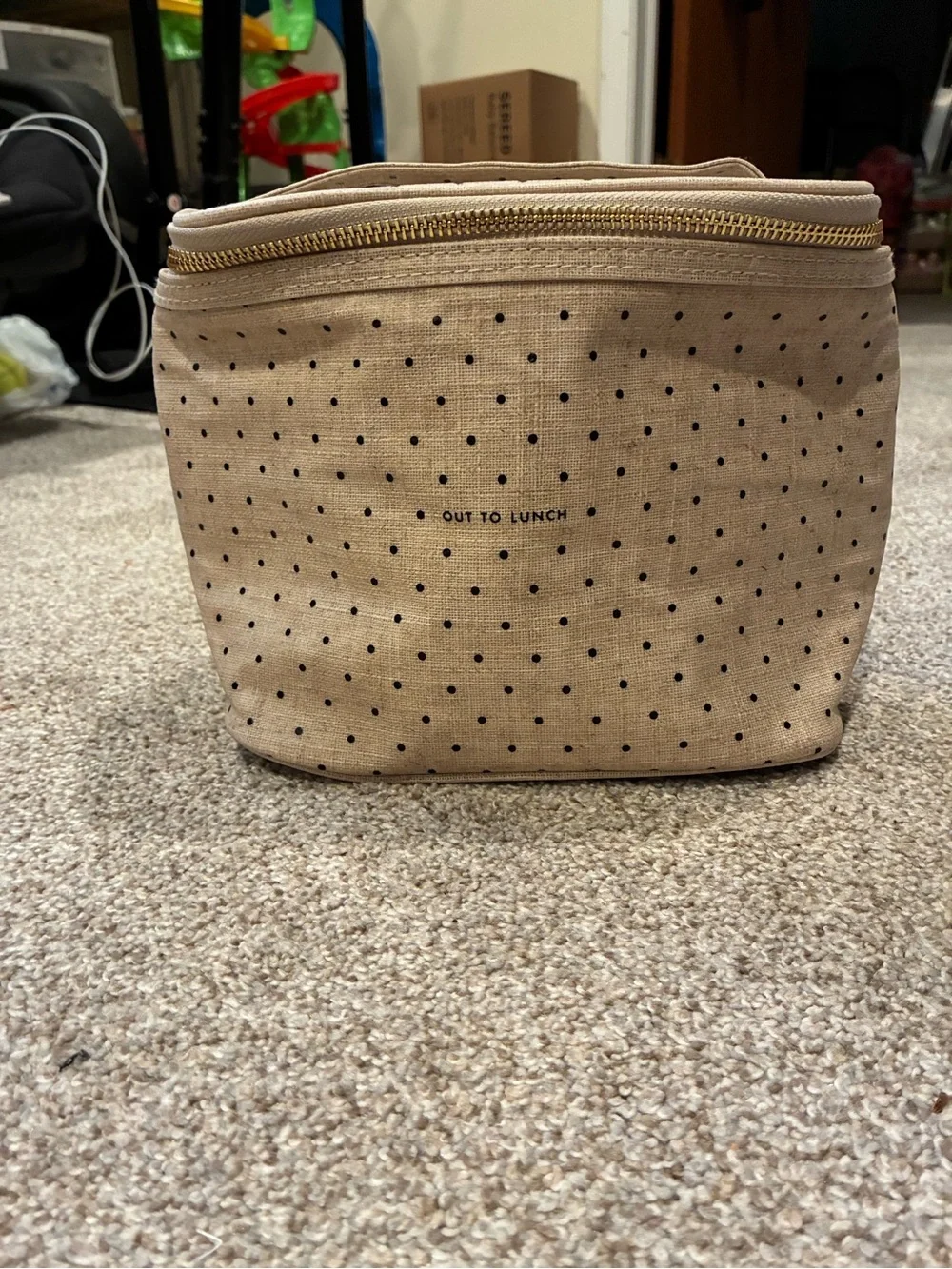 Kate Spade Beige Polka Dot Lunch Tote
